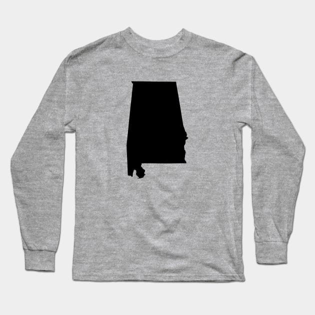 Alabama Black Long Sleeve T-Shirt by AdventureFinder